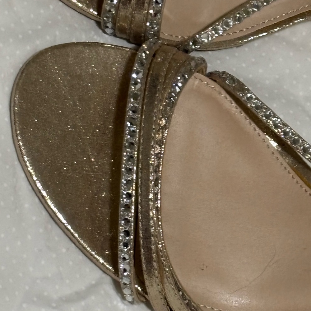 Nina NY Gold Strappy Heels - Picture 2 of 11